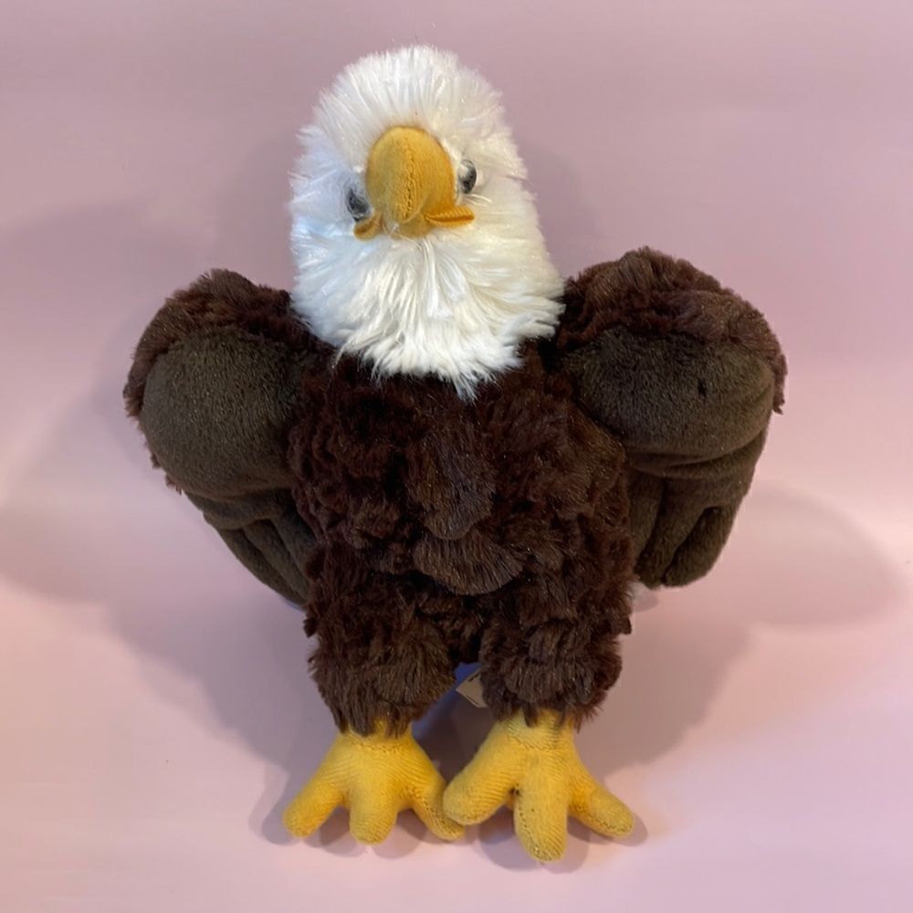 Wild Republic Bald Eagle Soft Brown White Plush Stuffed Animal 9" excellent use…
